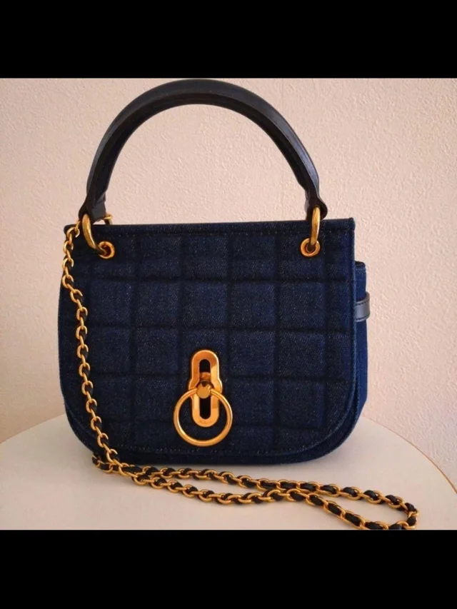 Mulberry Navy Quilted Top-Handle Shoulder Bag With Gold Hardware in blue from Poshmark