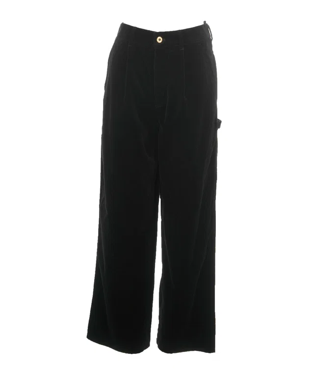 Miu Miu Black Logo Trousers Velore 38 in Black from Luxury Promise