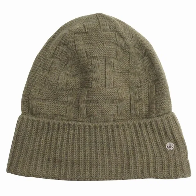 Hermès Frekance Wool Knit Hat Beanie Hat Logo Series M Brown in Brown Wool from The Reluxe