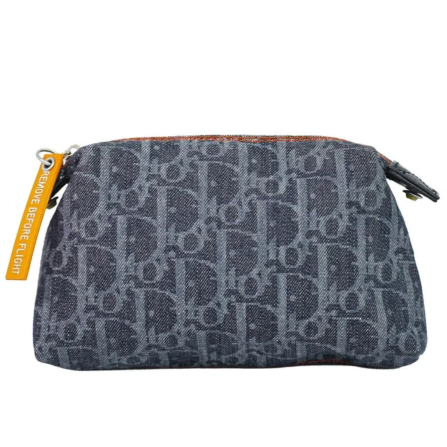 Dior Trotter Flight Line Pouch Case Canvas Navy in Navy Canvas from The Reluxe