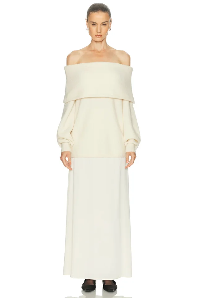 SRG Saffiyya Off The Shoulder Sweater in White, photo 2 of 2 from FWRD
