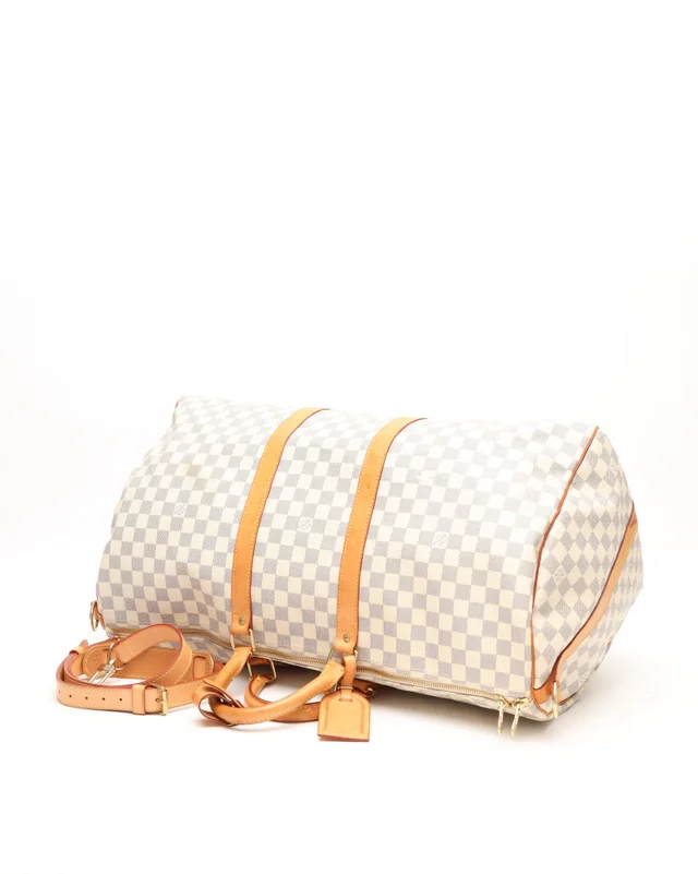 Louis Vuitton Damier Azur Keepall Bandoulière 55 in Canvas from A Retro Tale, photo 5 of 13