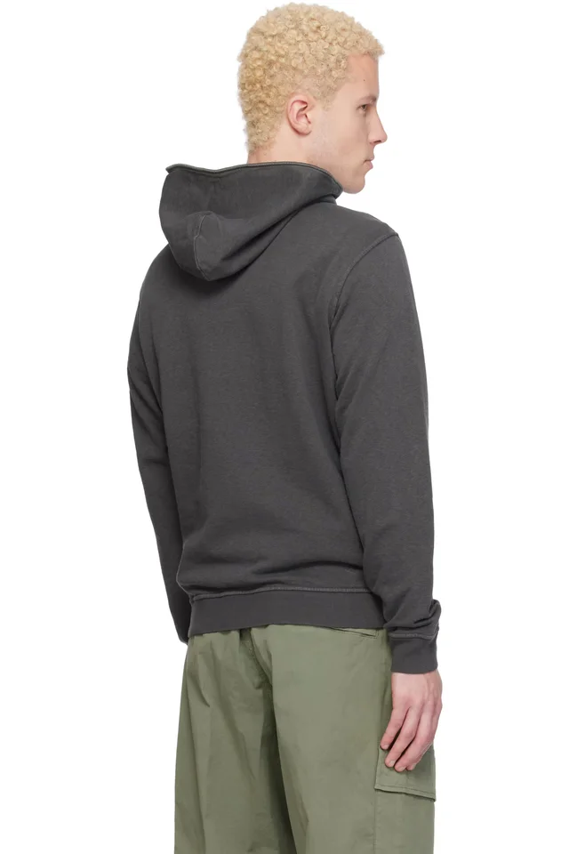 Stone Island Gray 6100031 Malfilé Fleece Old Effect Hoodie, photo 3 of 5 from SSENSE