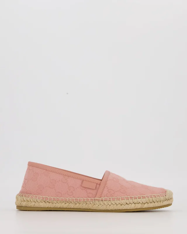 Gucci Pink GG Canvas Espadrille Size EU 36.5 in Pink Canvas from Sellier