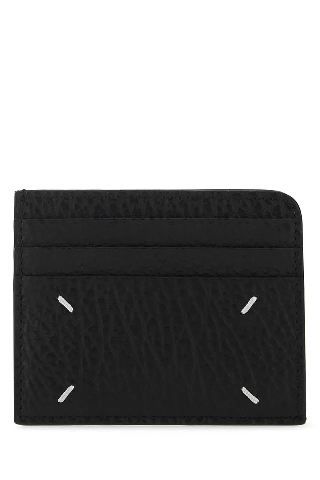 Maison Margiela Leather Card Case — Black Wallet in Black Leather from HEWI
