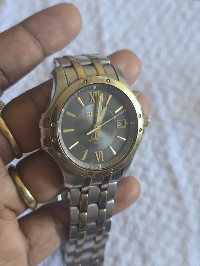 Seiko 5m62-0cx0two-Tone Gold And Silver Men's Watch With Gray Dial in gold|gray from Poshmark