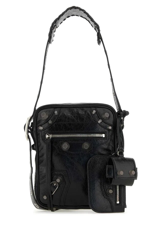 Balenciaga Le Cagole Crossbody Bag — Black P Domesticated Lamb in Black Lambskin from HEWI