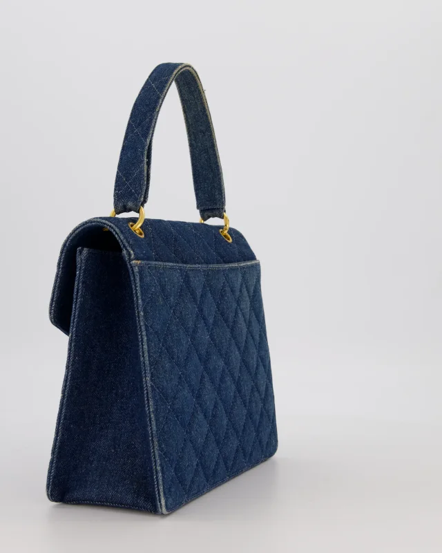 Chanel Vintage Denim Medium Top Handle Bag in Denim from Sellier, photo 7 of 18