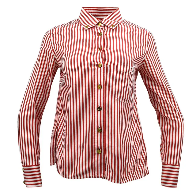 Chanel Shirt Blouse Red in Red from AMORE Vintage Tokyo