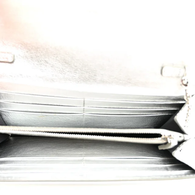 Fendi Metallic Calfskin Continental Wallet On Chain Argento in Calfskin from FASHIONPHILE, photo 4 of 9