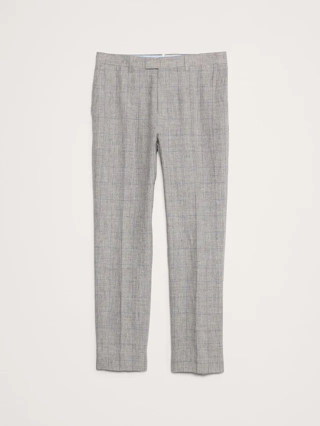 Banana Republic Straight Plaid Linen Suit Pant in Gray Plaid, photo 5 of 7 from Banana Republic (US)