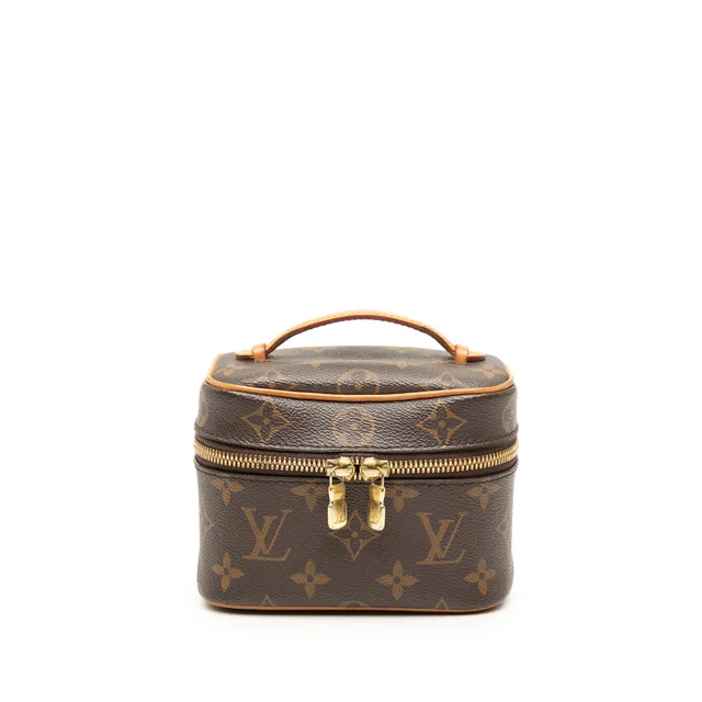 Brown Louis Vuitton Monogram Nice Nano Vanity Case in Brown Coated canvas from Designer Revival