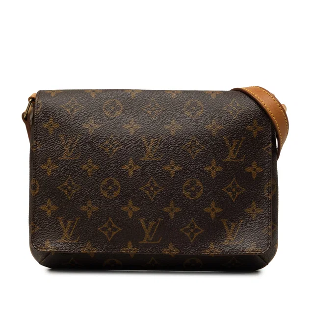Brown Louis Vuitton Monogram Musette Tango Short Strap Shoulder Bag in Brown Coated canvas from Designer Revival