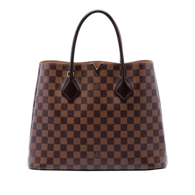 Brown Louis Vuitton Damier Ebene Kensington Satchel in Brown Canvas from Designer Revival
