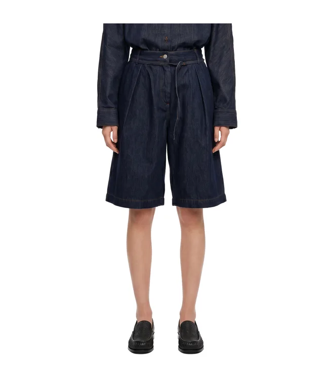 Dries Van Noten Belted Denim Shorts, photo 2 of 4 from SENSER