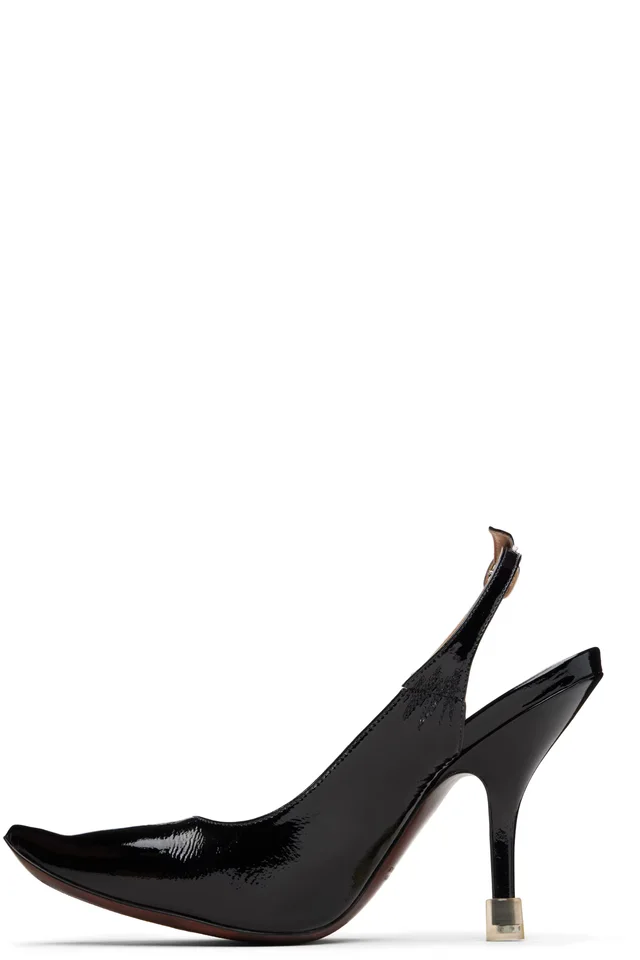Maison Margiela Black Loved To Death Slingback Heels, photo 3 of 5 from SSENSE