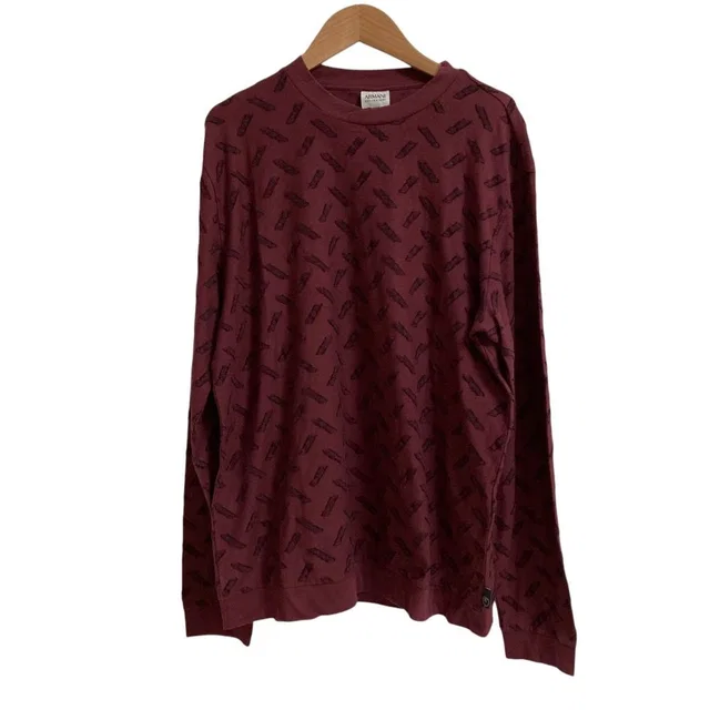 Giorgio Armani Collezioni Printed Long Sleeve T Shirt in Multicolor from LuxUness