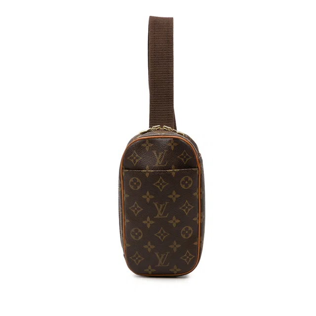 Brown Louis Vuitton Monogram Pochette Gange Crossbody Bag in Brown Coated canvas from Designer Revival