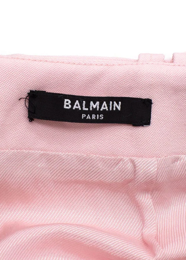Balmain Pink Belted Mini Skirt in Pink from HEWI