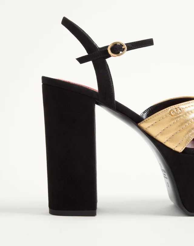 Valentino Crasher Suede Platform Sandal 125mm, photo 6 of 6 from SENSER