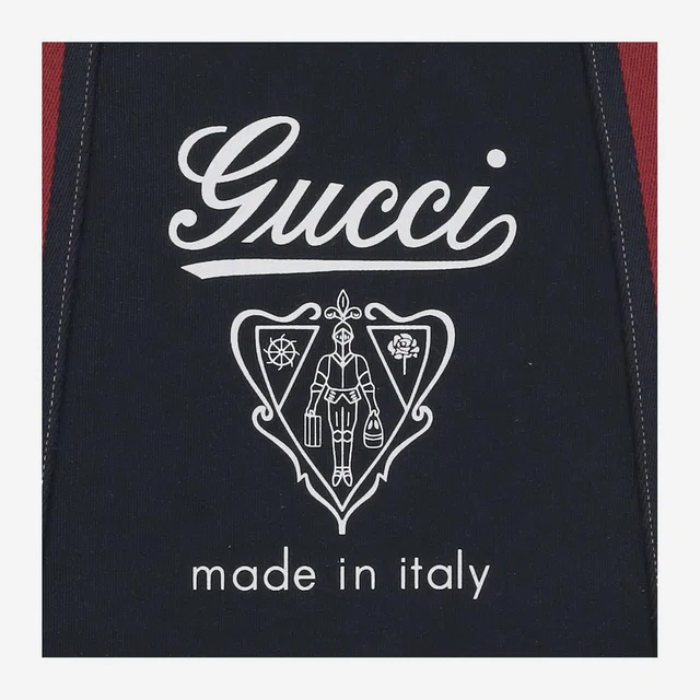 Gucci Logo-Printed Cotton Canvas Shoulder Bag — Navy in Navy Canvas from HEWI