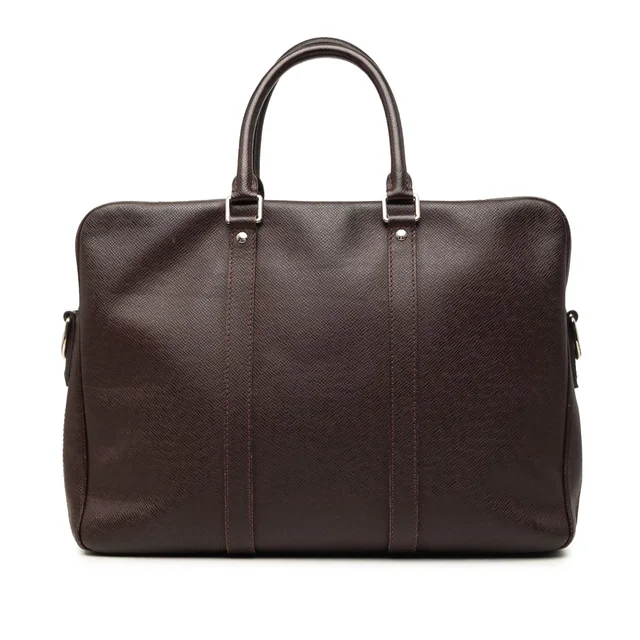 Brown Louis Vuitton Taiga Porte Documents Voyage PM Business Bag in Brown Leather from Designer Revival