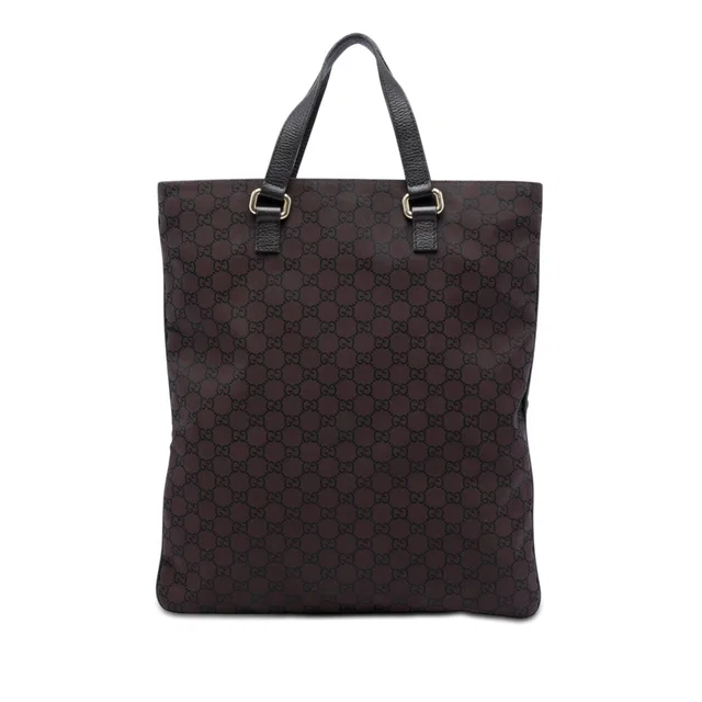 Brown Gucci GG Nylon Tote in Brown Nylon from Designer Revival