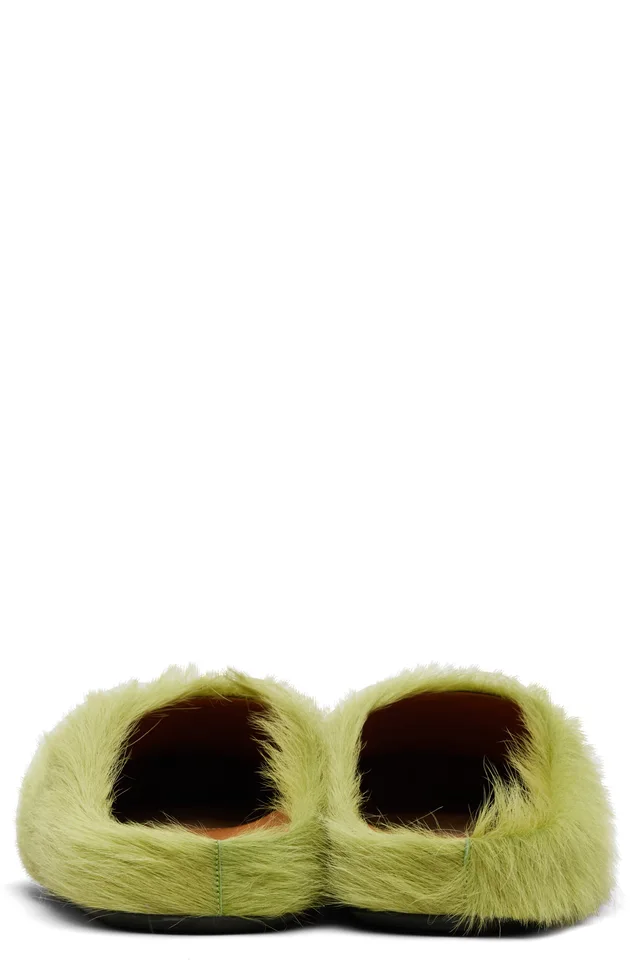 Marni Green Fussbett Sabot Slip-on Loafers, photo 2 of 3 from SSENSE