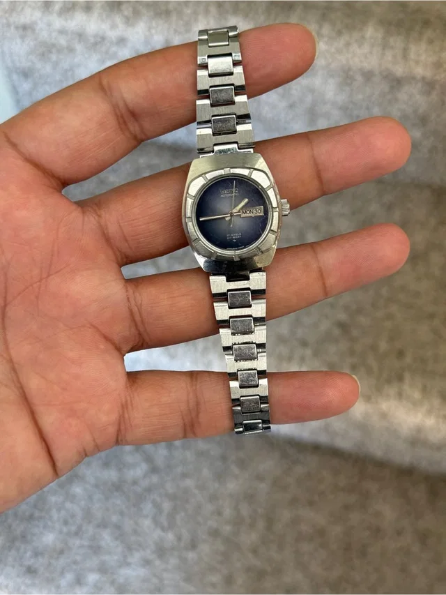 Seiko Vintage Automatic Blue Dial Day-Date Watch Womens Rare Find in blue|gray|silver from Poshmark