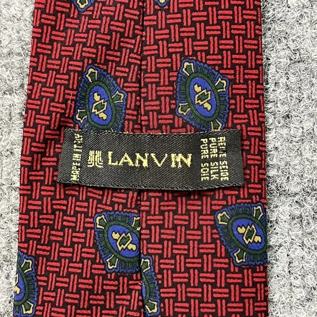Lanvin Tie Red Basket Weave Pattern Necktie 3.5" Wide 60" Long Made In Italy in red Silk from Poshmark