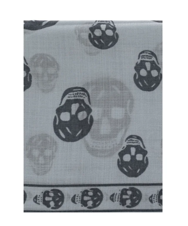 Alexander McQueen Skull Printed Fringed Edge Scarf, photo 2 of 3 from SENSER
