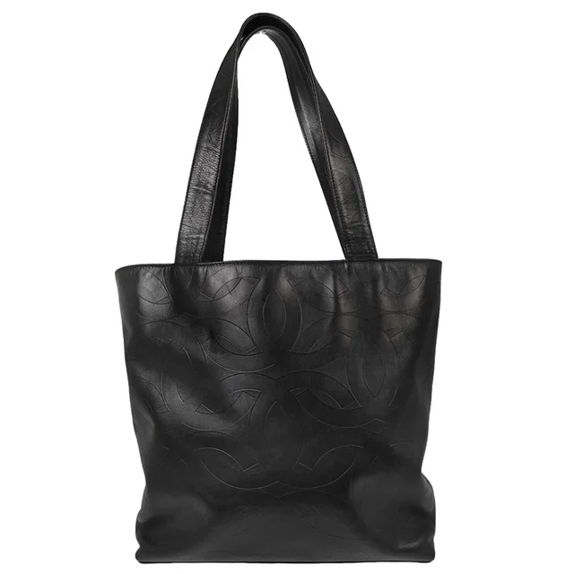 Chanel 2000-2002 Black Lambskin Tote Handbag in Black Lambskin from AMORE Vintage Tokyo