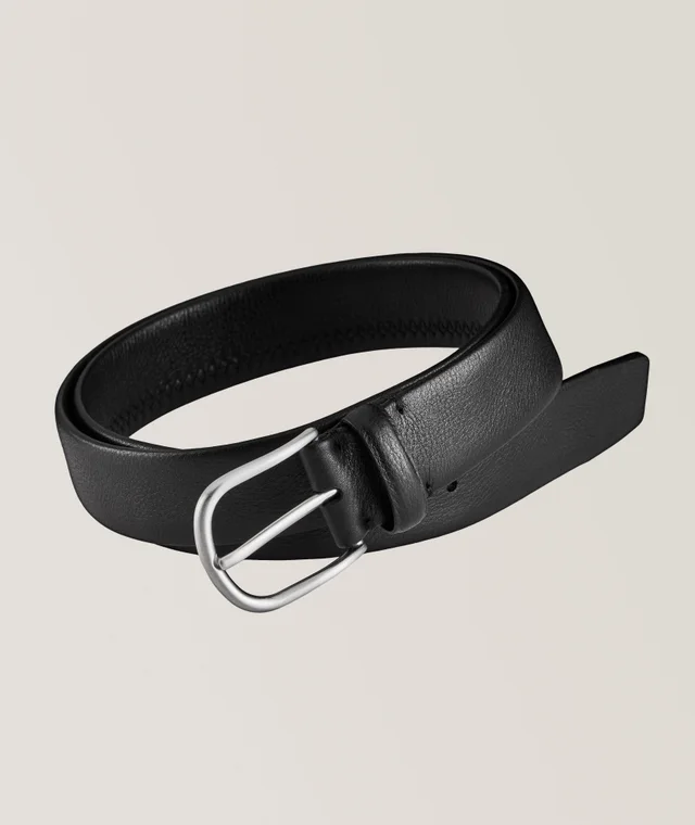 Harold Tubular Smooth Leather Belt in Black Leather from Harry Rosen, photo 1 of 1