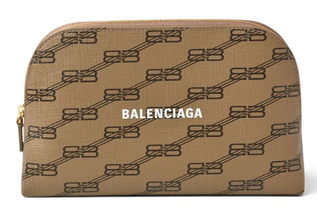 Balenciaga Multi Pouch Clutch BB Monogram Round Brown in Brown from The Reluxe