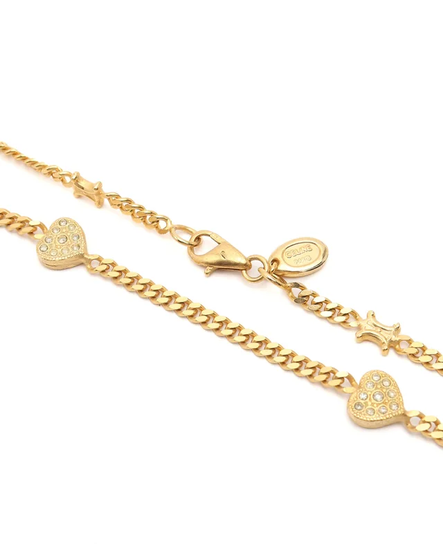 Celine Rhinestone Heart Necklace in Silk from A Retro Tale, photo 4 of 4