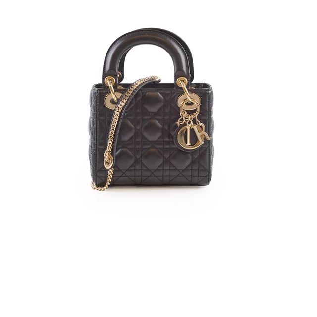 Mini Lady Dior Black Lambskin in Black Lambskin from The Purse Affair