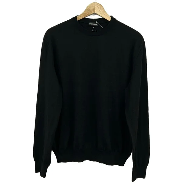 Balenciaga Long Sleeve Sweater M Black in Black from The Reluxe