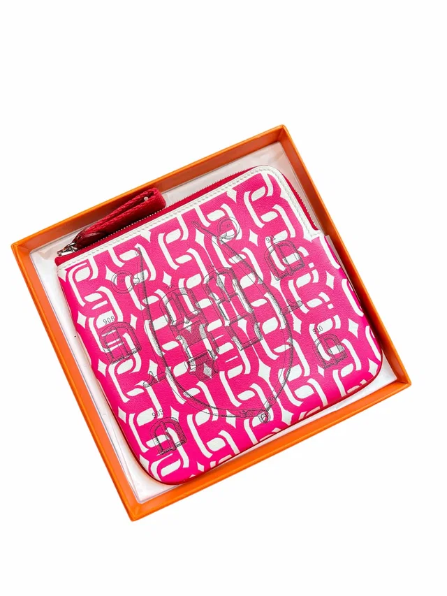Hermès Carre Pouch Rouge #D NEW in Red from Luxury Promise