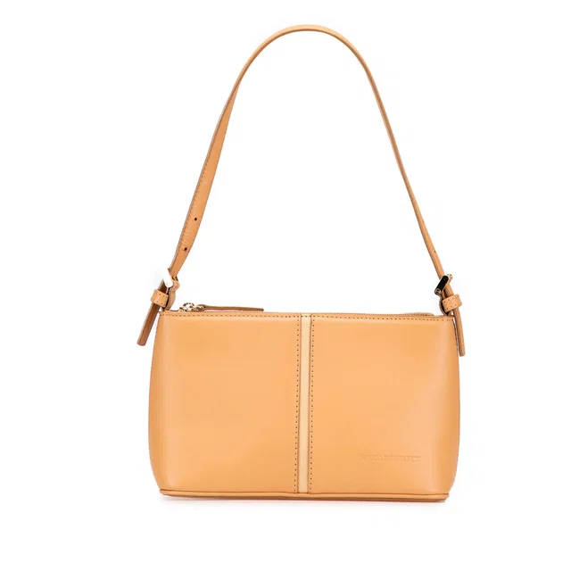 Tan Burberry Leather Shoulder Bag in Brown Leather from Designer Revival
