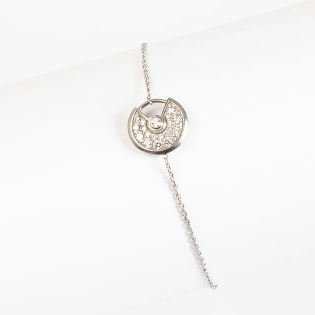 White Gold Diamonds Amulette de Cartier XS Bracelet - Size 17 in White from Labellov