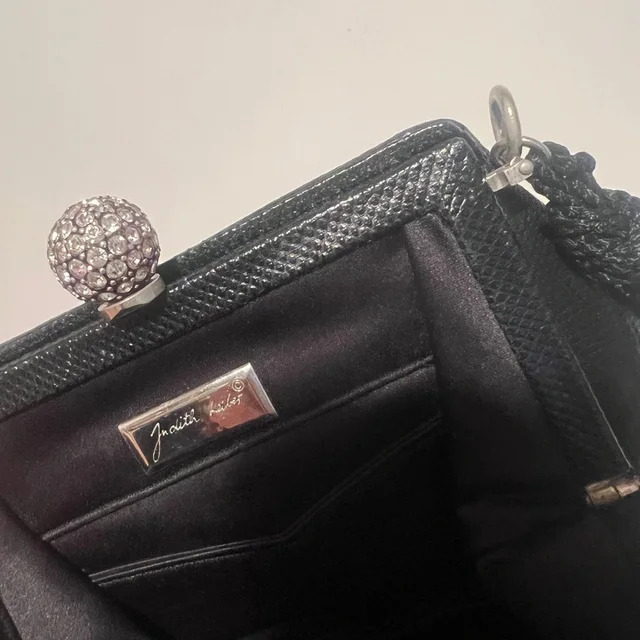 Judith Leiber Vintage Black Lizard Silver Antique Crystal Top Clutch in black Lizard from Poshmark, photo 8 of 10