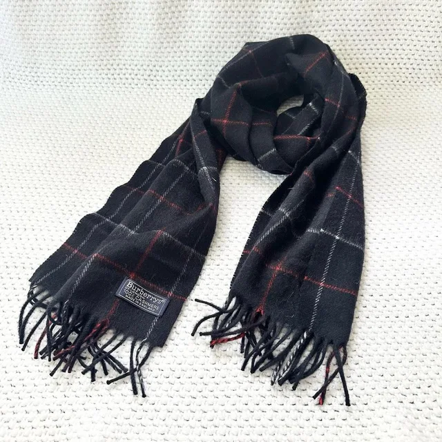 Burberry Women's Scarf - Blue/Red in red|blue from Depop, photo 1 of 1