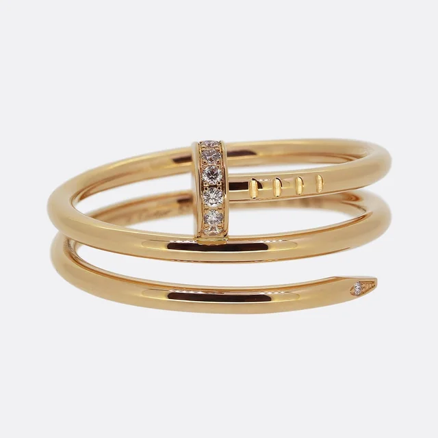 Cartier Juste Un Clou Double Diamond Ring Size P 1/2 (57) from The Vintage Jeweller