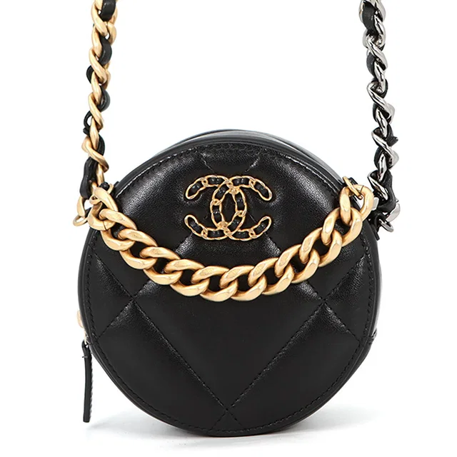 Chanel Round Chain Shoulder Bag BlackAP0945 Lambskin in Lambskin from GALLERY RARE