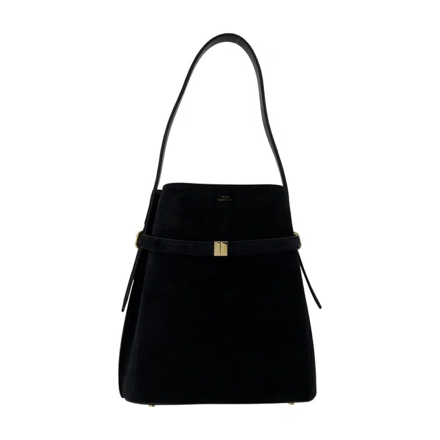 TOTEME Belted Calfskin Shoulder Bag — Black in Black Calfskin from HEWI