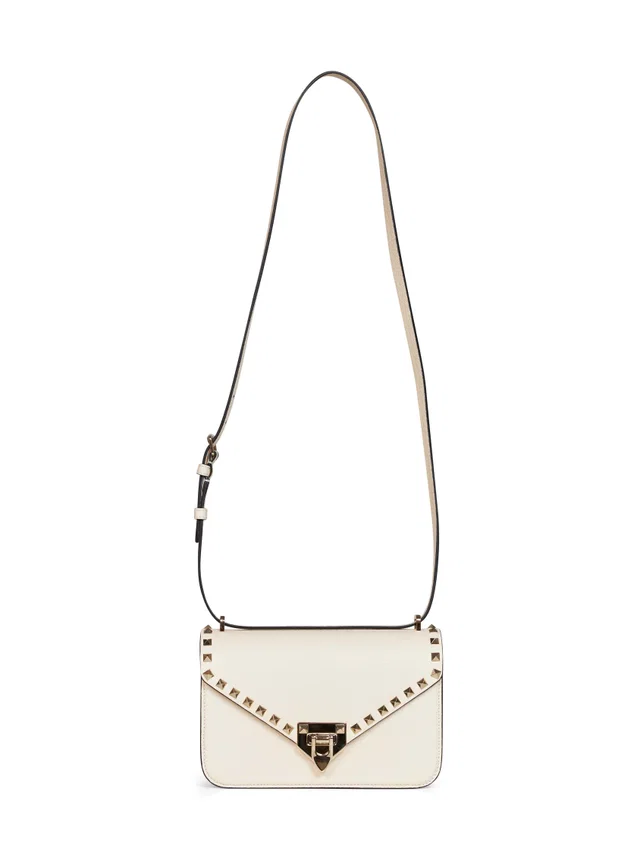 Valentino Garavani Rockstud Crossbody Bag — White Calf Leather in White Calfskin from HEWI