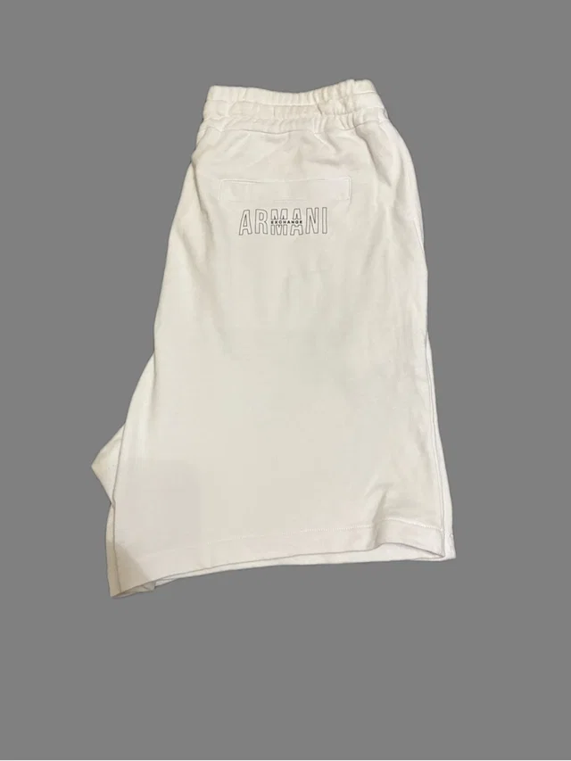 Giorgio Armani Men's Cream Athletic Shorts With Back Logo in white from Poshmark