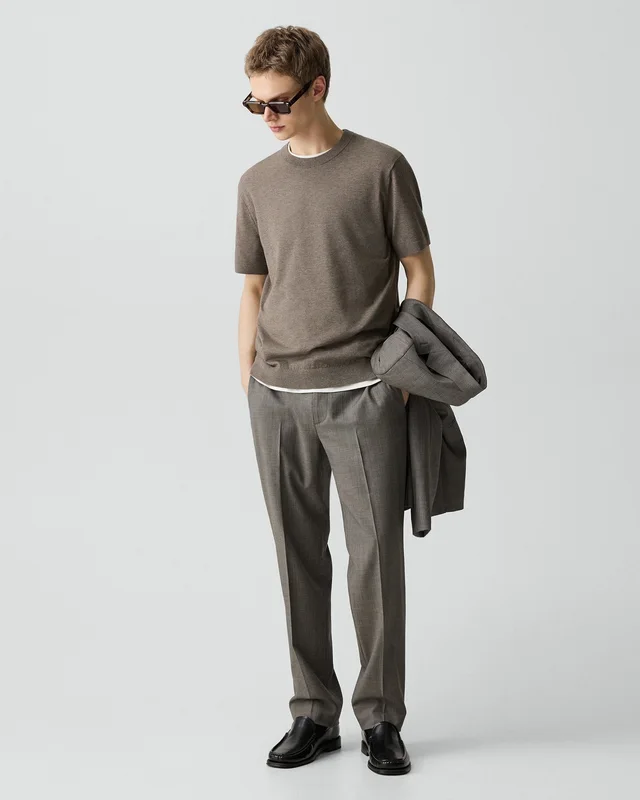 Theory Soris Tee in Light Bilen in MOREL MELANGE 62% Viscose, 38% Polyester; Exclusive Of Elastic, photo 5 of 9 from Theory