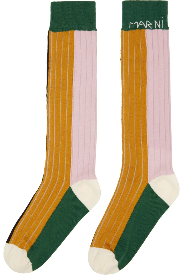 Marni Multicolor Cotton Color-Block Socks, photo 2 of 2 from SSENSE