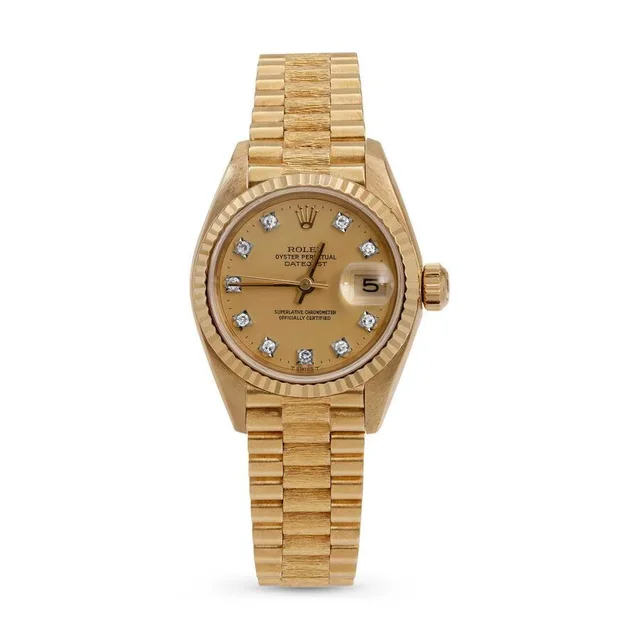 Rolex Datejust Automatic Chronometer Diamond Champagne Dial Ladies Watch 69178 CDP in yellow|gold|white|neutral from Jomashop.com